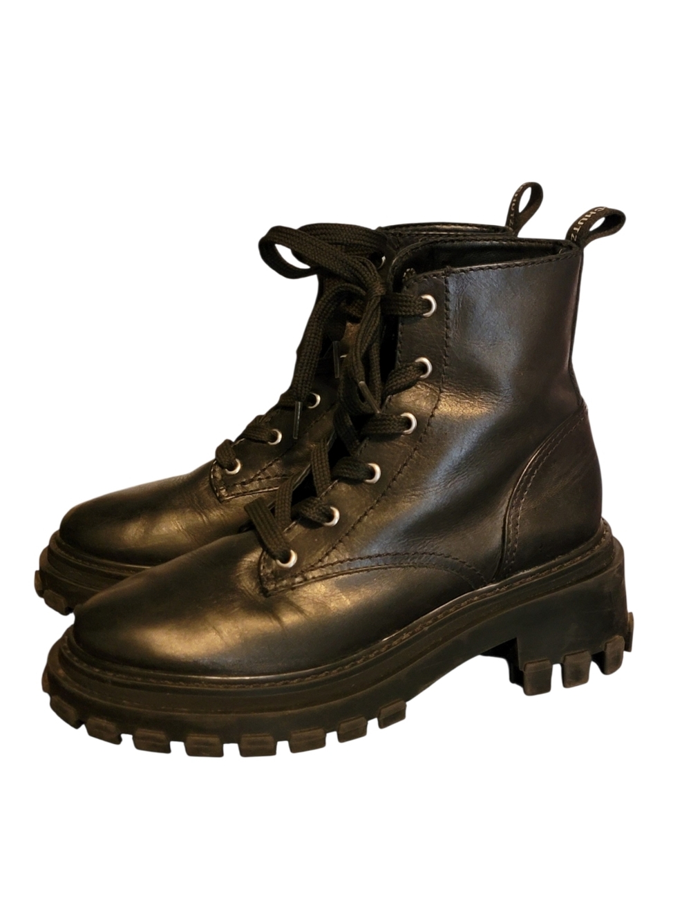 Schutz Orly Black Platform Combat Boots‎ 5.5B NEW